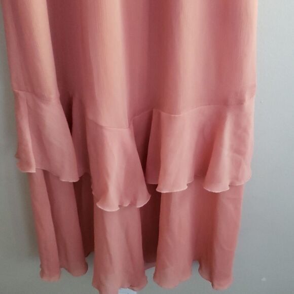 Warehouse tiered maxi dress with ruffles in pink size 8 - Picture 10 of 15